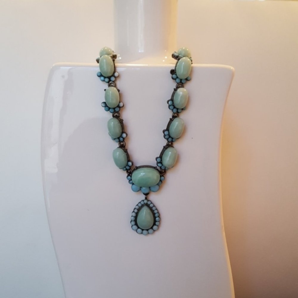 Turquoise Style Boho statement pendant necklace